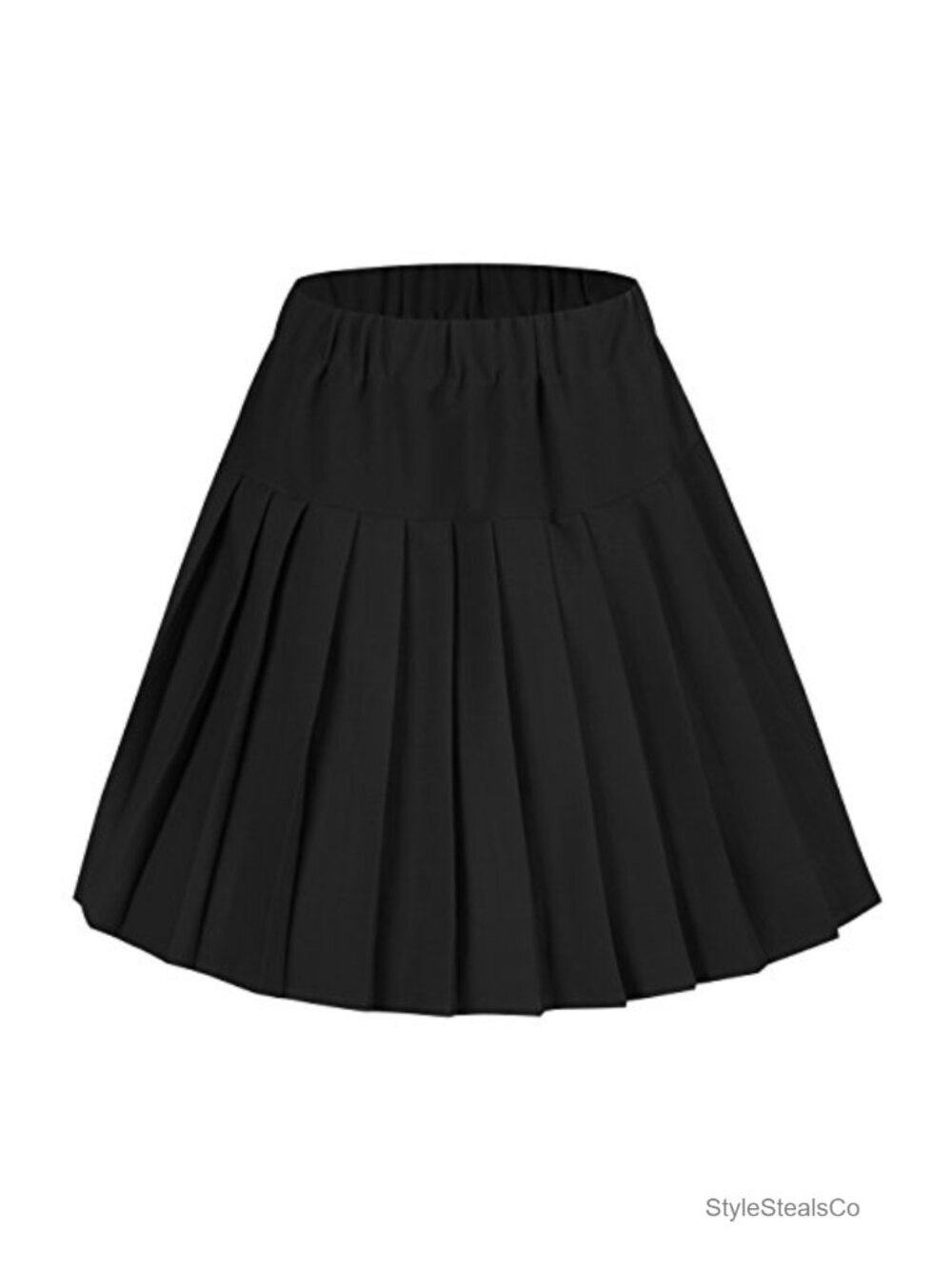 Pleated Skater Mini Skirt Elastic Waist Plaid A-Line School Skirt
